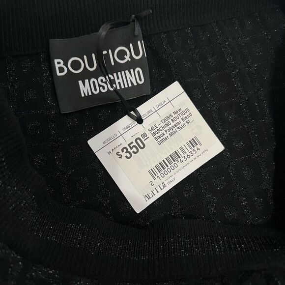 MOSCHINO Mini Skirt from Boutique Collection NWT!! Knit Viscose Blend Size 6 Bla - Picture 2 of 9